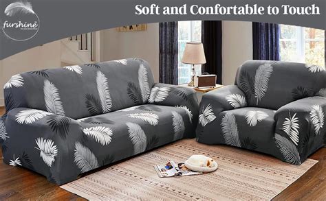 Furshine Dark Grey Fern Sofa Cover One 3 Seater and Two 1 Seater Fully ...