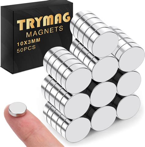 Amazon.com: TRMAG 60Pcs Refrigerator Magnets, 10x2mm Rare Earth Magnets, Small Neodymium Disc ...