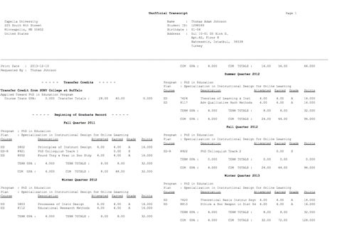 Image result for PhD Transcript