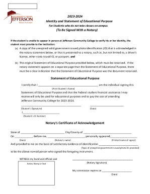 Fillable Online 2023-2024 Statement of Educational Purpose - Notary Fax ...