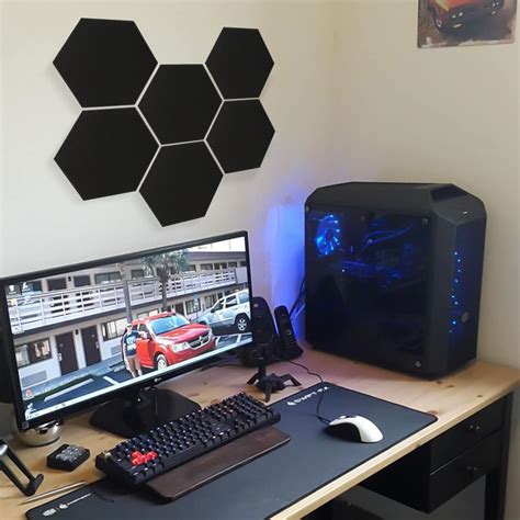 Buy Lagute 12-Pcs Self-Adhesive Acoustic Panels, Hexagon Sound Proof ...