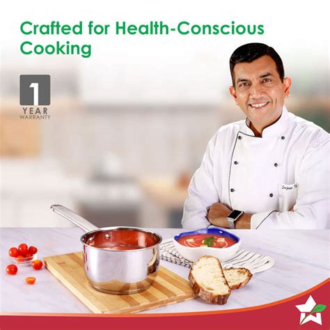 Venice Stainless Steel Saucepan | 1.2Litre | Tri-ply Bottom | Thick Ba ...