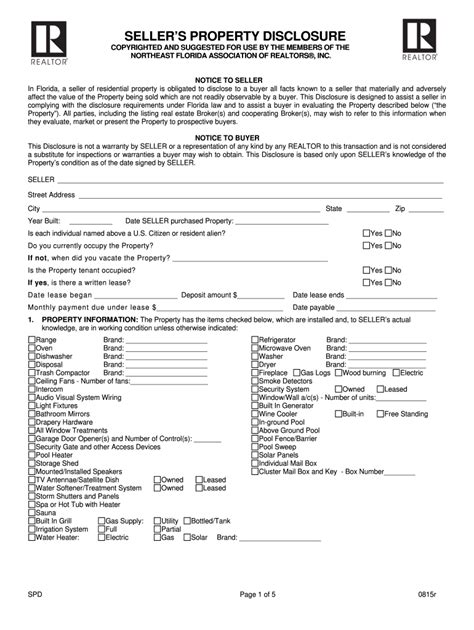 Seller Disclosure Form Florida - Fill Online, Printable, Fillable ...