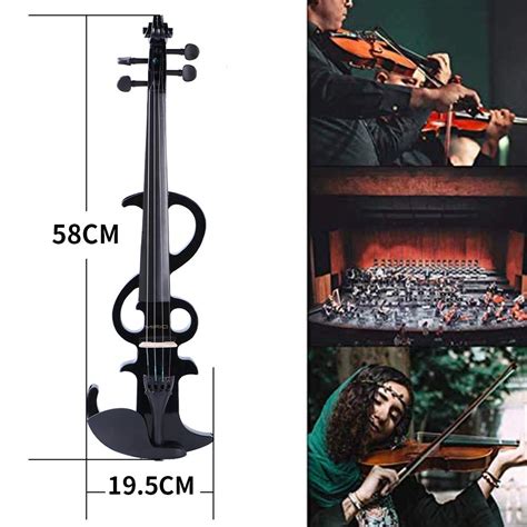 MIRIO Electric Violin 4/4 Full Size, Black Silent Electric Violin Kit ...