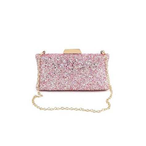 Buy Odette Rose Quartz Chic Embellished Boxy Clutch Online