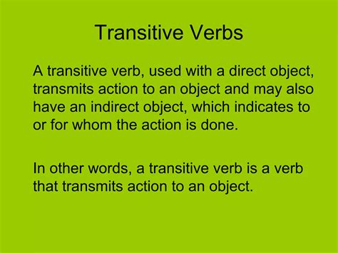 Transitive and intransitive verbs | PPT