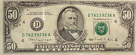 1990 Vintage 50 Dollar Bill - Etsy