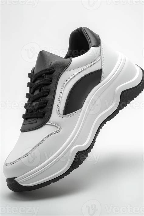 White and Black Shoe With Black Laces. 47989258 Stock Photo at Vecteezy