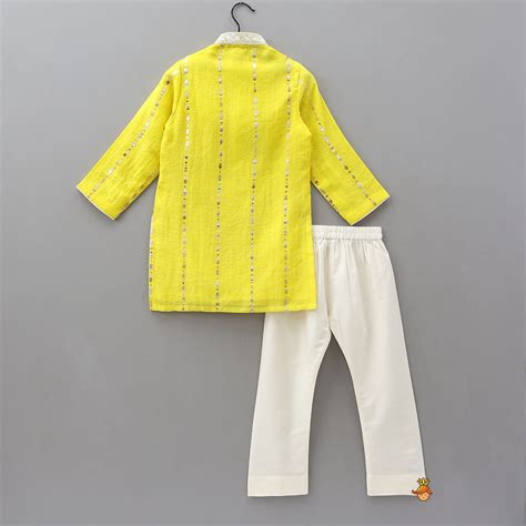 Pre Order: Embroidered Placket Kurta With Pyjama