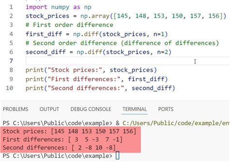 Diff Function Python 的图像结果