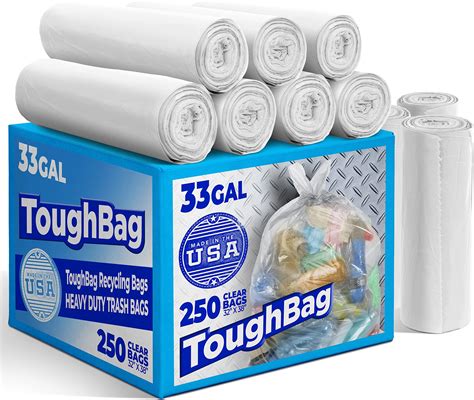 Amazon.com: Top Knot Bags 33 Gallon Garbage Trash Bag 33X40" Clear 150 ...