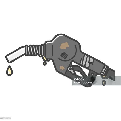 Gasoline Refueling Nozzle Of Dangerous Gas Stations That Are Damaged Or Leaked Stock ...