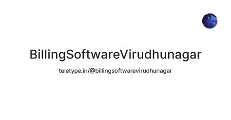 BillingSoftwareVirudhunagar — Teletype