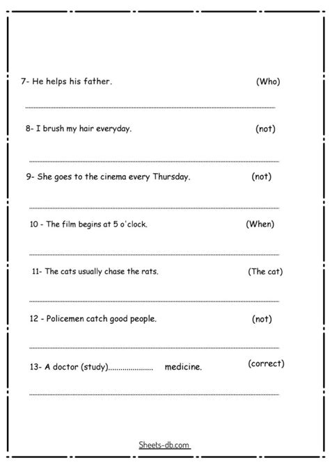 Image result for Present Simple Sheets