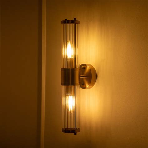 Flute Double Wall Light for Wall Sconces | Light & Living
