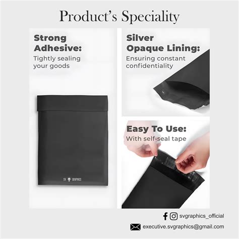 Customised Black Courier Poly Bags with POD | PolyMailer Bags – SV Graphics