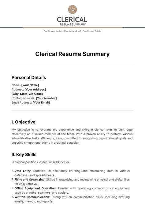 Clerical Resumes Examples Office Clerk Resume—Example, Job