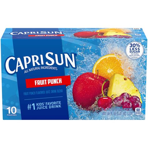 Capri Sun Fruit Punch Flavored Juice Drink Blend, 10 ct - Pouches, 60.0 ...