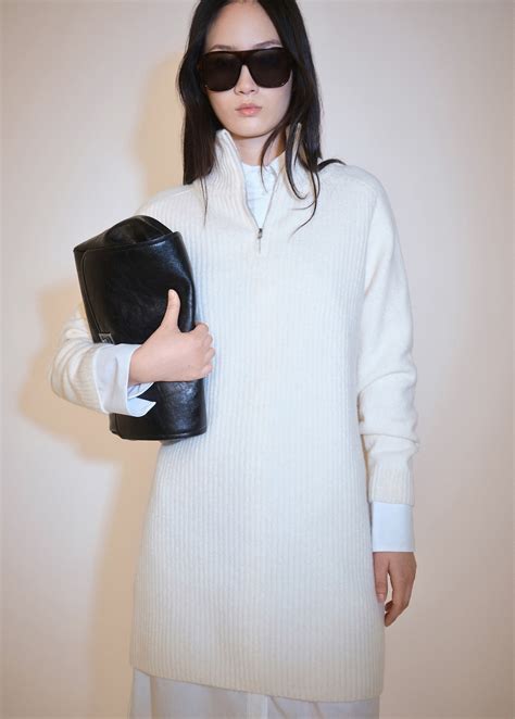 Ribbed knitted dress with zip - Women | MANGO USA