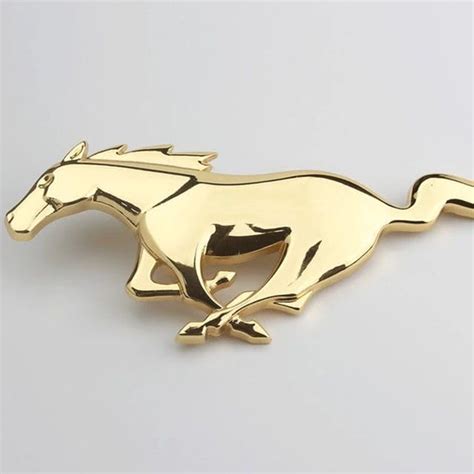 AutoBizarre 3D Raised Mstang Horse Golden Metal Monogram Emblem Badge ...