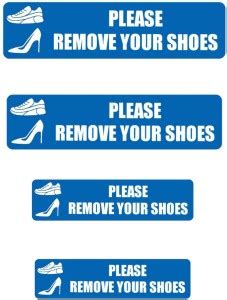 HindK Store 25.4 cm PLEASE REMOVE YOUR SHOES SIGN BOARD Self Adhesive ...
