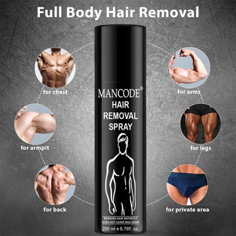 MANCODE Painless Hair Removal Spray Cream for Chest, Back, Legs & Under ...