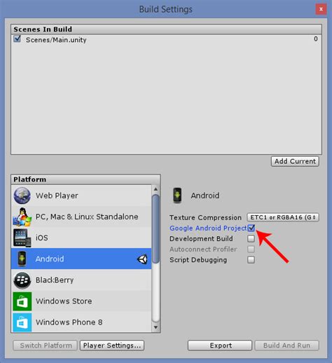 Unity Build for Android Settings 的图像结果