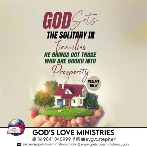 Psalm 68:6 :: God's Love Ministries - Today's Promise