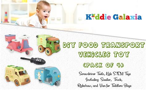 Kiddie Galaxia Food Transport Foldable Vehicles Car Toy Pack Of 4 With ...
