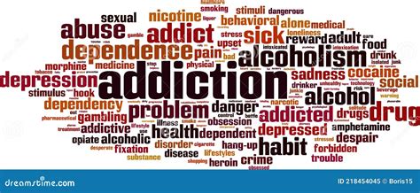 Addiction word cloud illustration de vecteur. Illustration du drogues ...