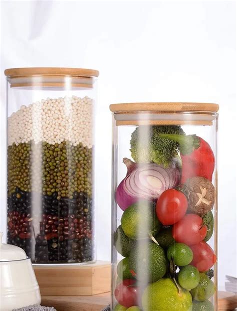Newine 1500ml Kitchen Storage Borosilicate Glass Jar And Container, Air ...