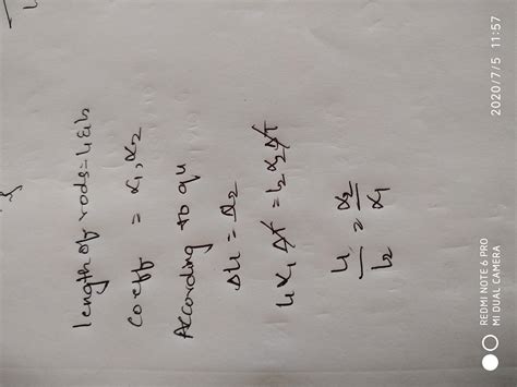 Two rods of length L1 and L2 are made of materials whose coefficients ...