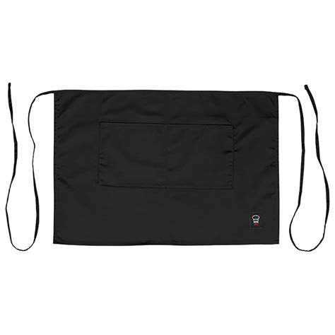 Winco WA-2819K Signature Chef 19 x 28" Black Bistro Half Length Apron ...