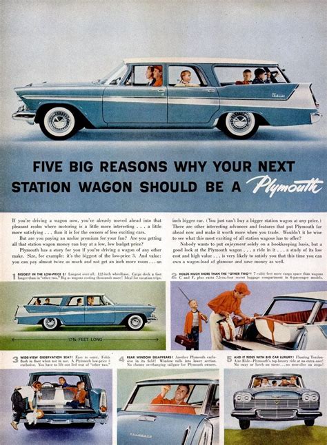 See some huge classic '50s station wagons, with fins & rear-facing back ...