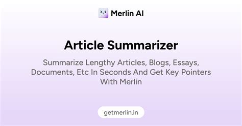 Article Summary with ChatGPT - Merlin AI