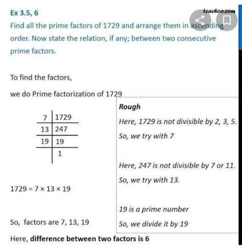 find all the prime factors of 1729 and arrange them into ascending ...