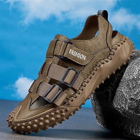 Men's Beige Outdoor Hiking Sneakers - Stylish Trekking Shoes with ...