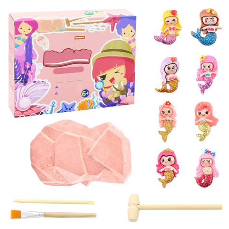 Buy PATPAT® Dig Kit Toy for Kids, Mermaid Dig Kit, Treasure Dig Kit, 8 ...