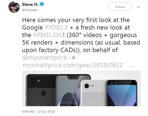 Google Pixel 3, Pixel 3 XL first look: 5K renders show full design ...