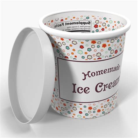 Ice Cream Pint Container 3d Model