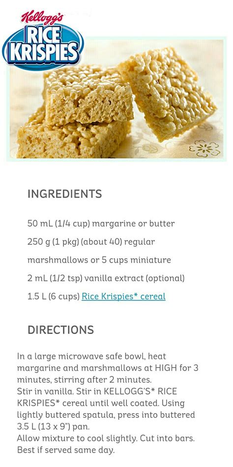 The Original Rice Krispies® Squares Recipe (Microwave Version) | Recipe ...