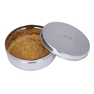 Buy inKitch Stainless Steel Flat Canister with Lid | Puri Dabba ...
