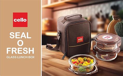 Buy CELLO MF Glassy Seal O Fresh Glass Lunch Box Set of 3 Square ...