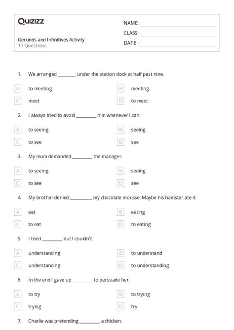 50+ Gerunds worksheets for Kindergarten on Quizizz | Free & Printable