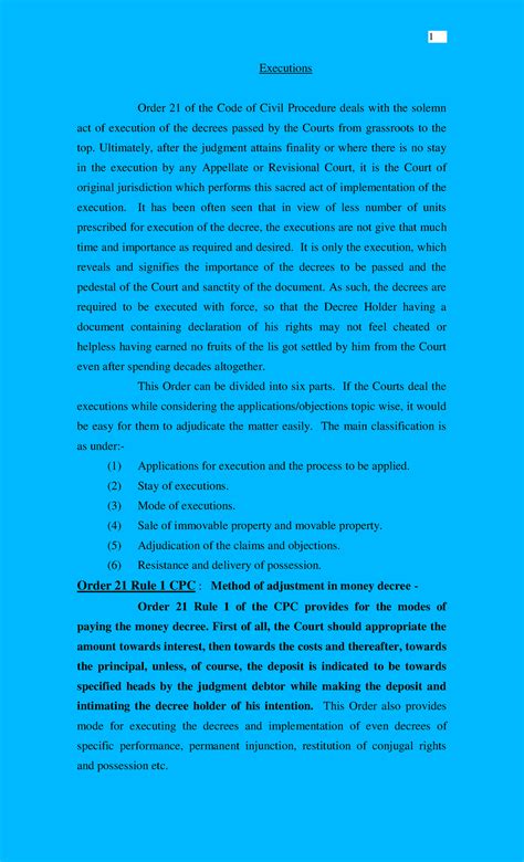 Executionscpc execution notes 2 - Executions Order 21 of the Code of ...