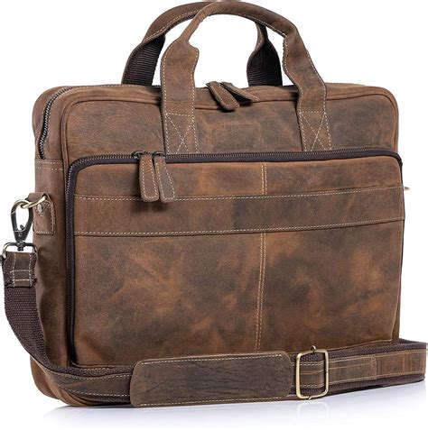 Amazon.com: KomalC 16 Inch Leather briefcases Laptop Messenger Bags for ...