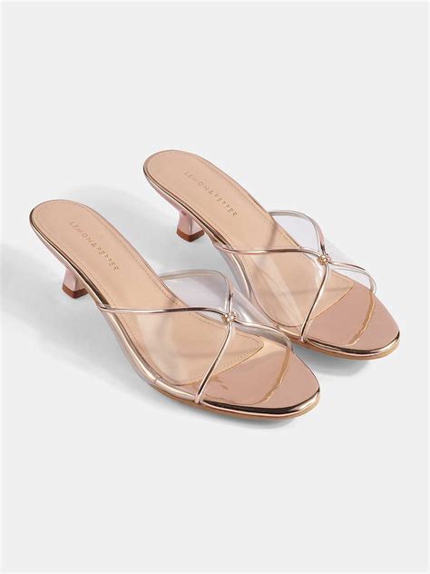 Transparent Kitten Heel Mules – Lemon & Pepper Shoes