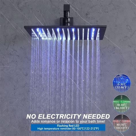 Buy Delnet Concealed Shower Mixer Set Black Thermostatic 12 Inch Wall ...