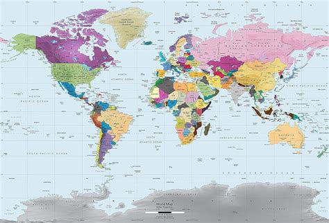 AcademiaMaps Academia Maps Colorful World Map Mural, Big 53x36 India | Ubuy