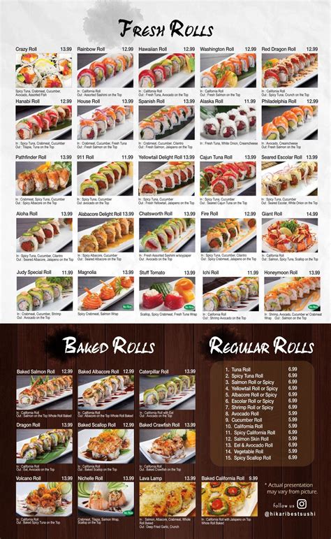 Hikari Sushi Chatsworth menus in Chatsworth, California, United States